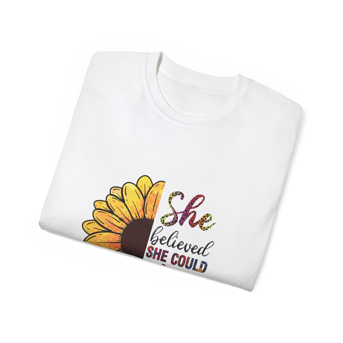 She Believed Floral Unisex Ultra Cotton Tee - Inspirational Motivational Shirt