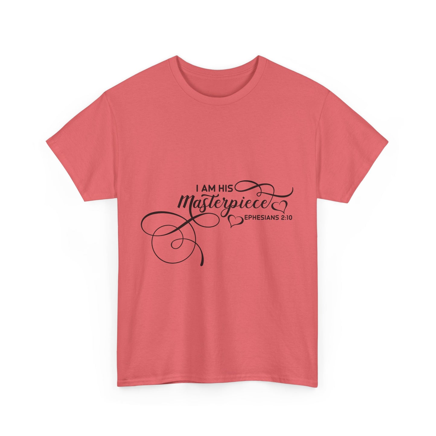 Inspirational Unisex Heavy Cotton Tee - "I Am His Masterpiece" Ephesians 2:10