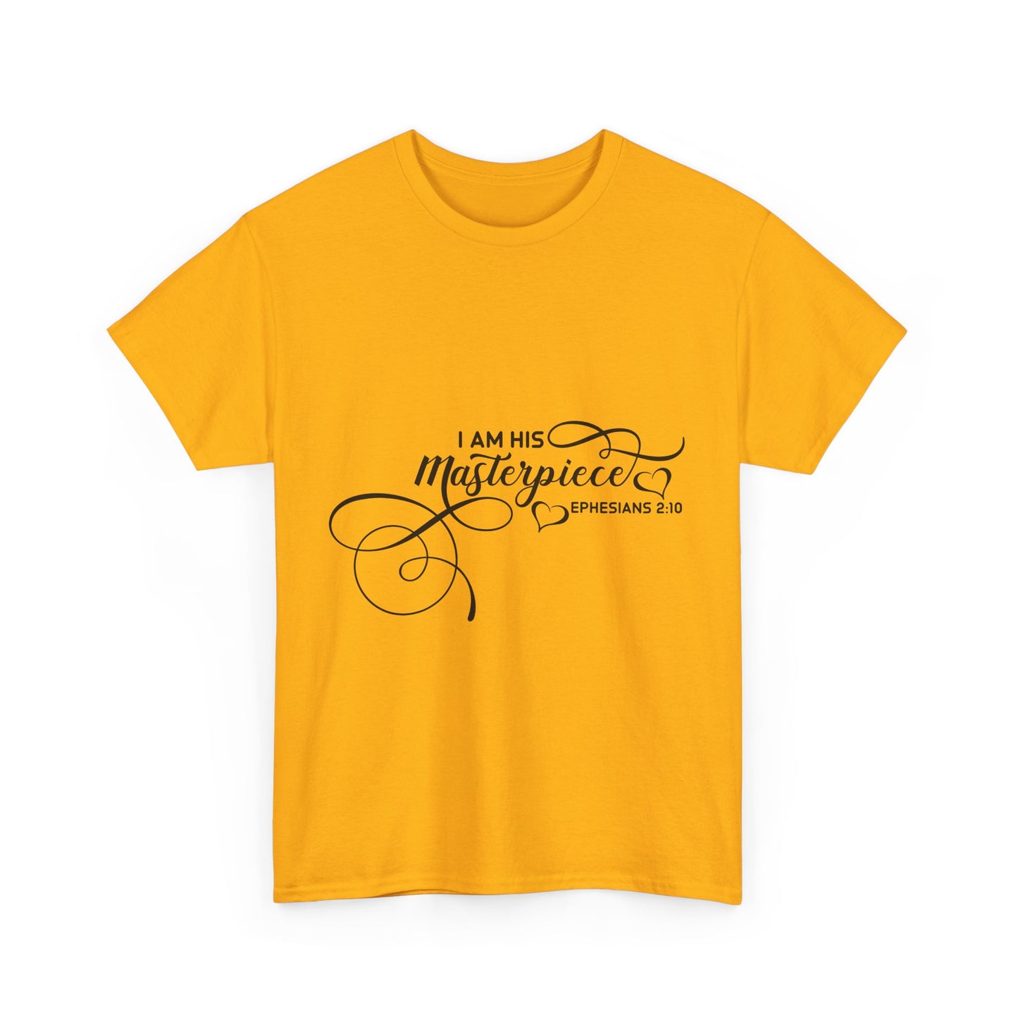 Inspirational Unisex Heavy Cotton Tee - "I Am His Masterpiece" Ephesians 2:10