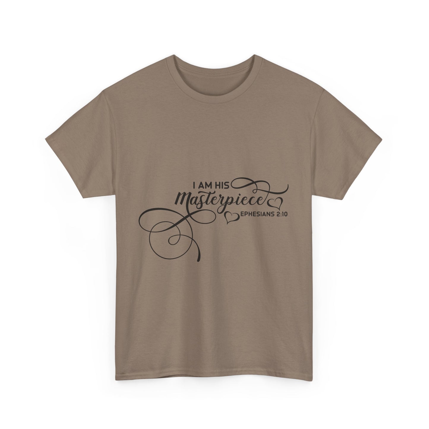 Inspirational Unisex Heavy Cotton Tee - "I Am His Masterpiece" Ephesians 2:10