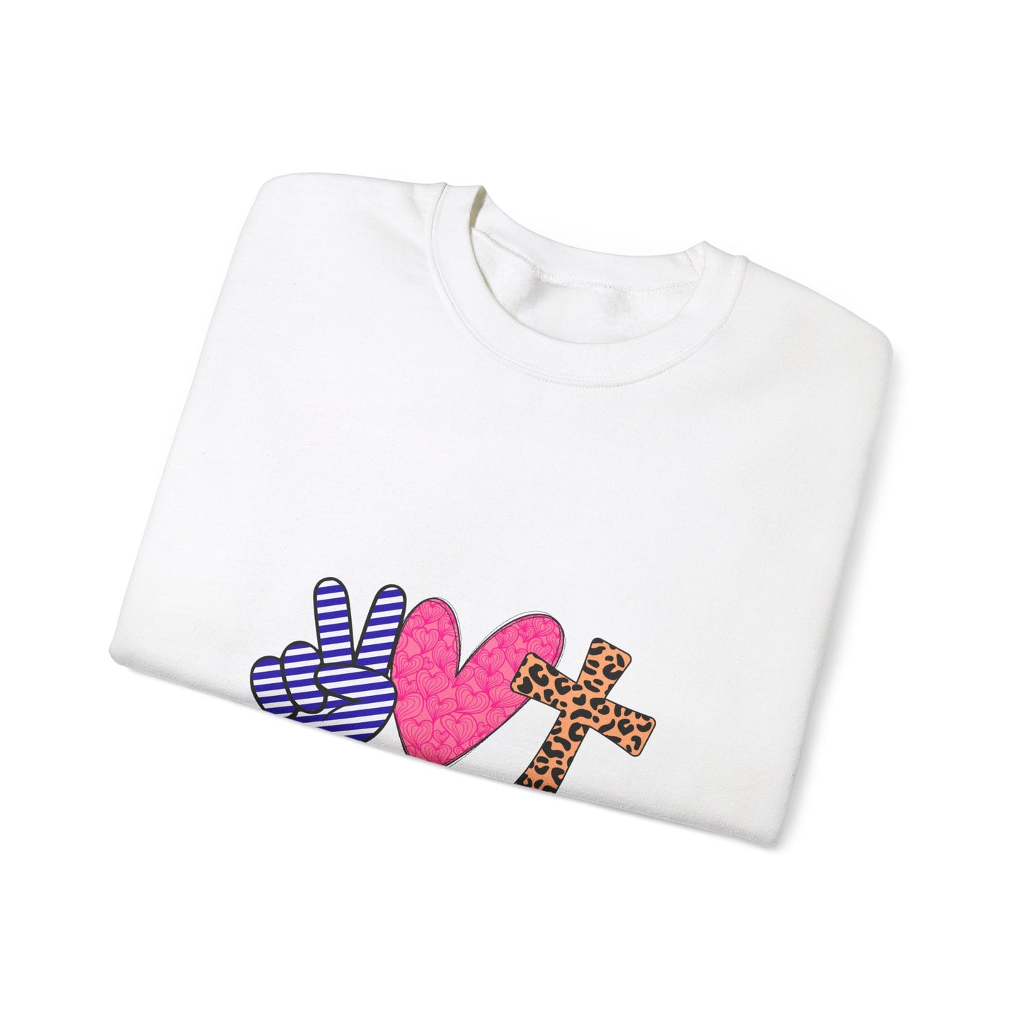 Peace Love Play Sweatshirt - Unisex Heavy Blend™ Crewneck