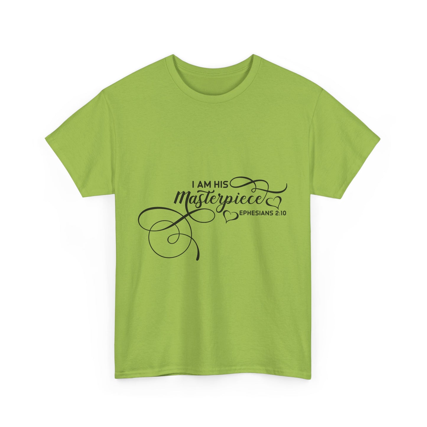 Inspirational Unisex Heavy Cotton Tee - "I Am His Masterpiece" Ephesians 2:10