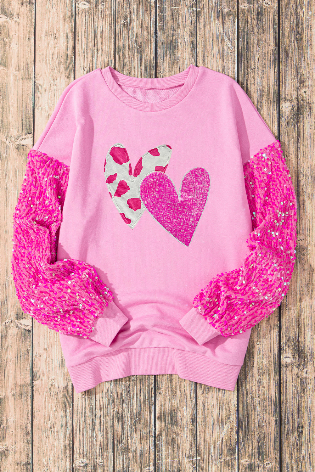 Sudadera de manga larga con corazón de lentejuelas para San Valentín