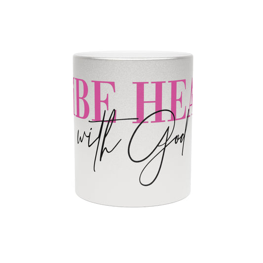 Inspirational Metallic Mug - 'I Vibe with God' - Silver/Gold