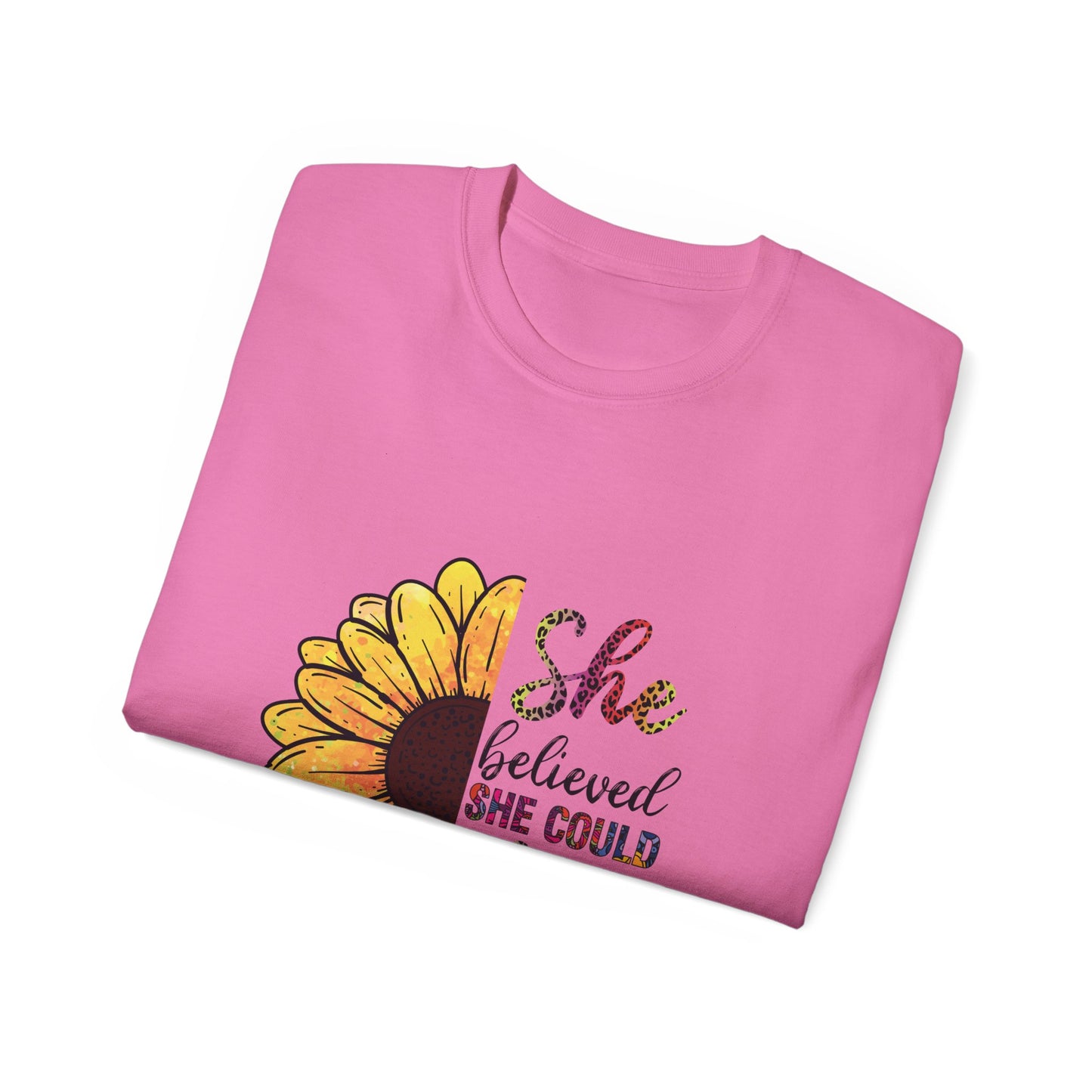 She Believed Floral Unisex Ultra Cotton Tee - Inspirational Motivational Shirt