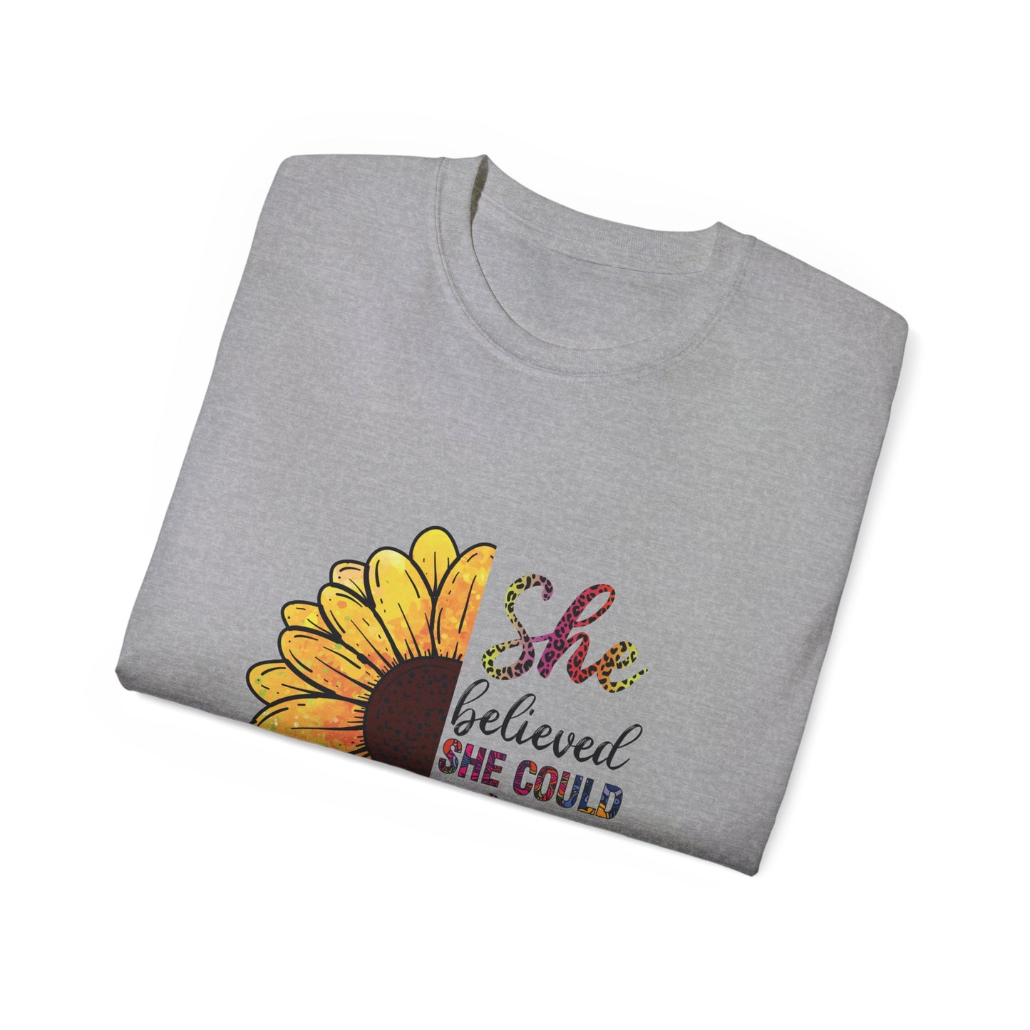 She Believed Floral Unisex Ultra Cotton Tee - Inspirational Motivational Shirt