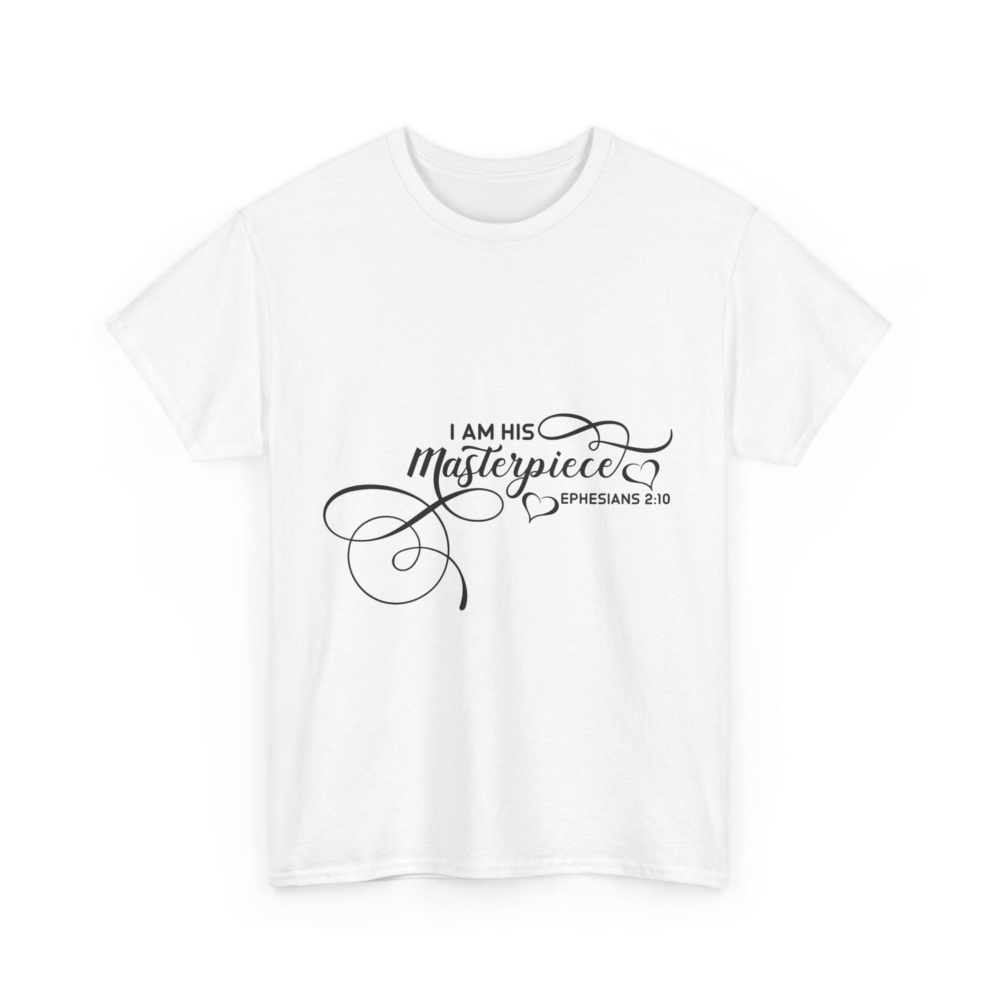 Inspirational Unisex Heavy Cotton Tee - "I Am His Masterpiece" Ephesians 2:10