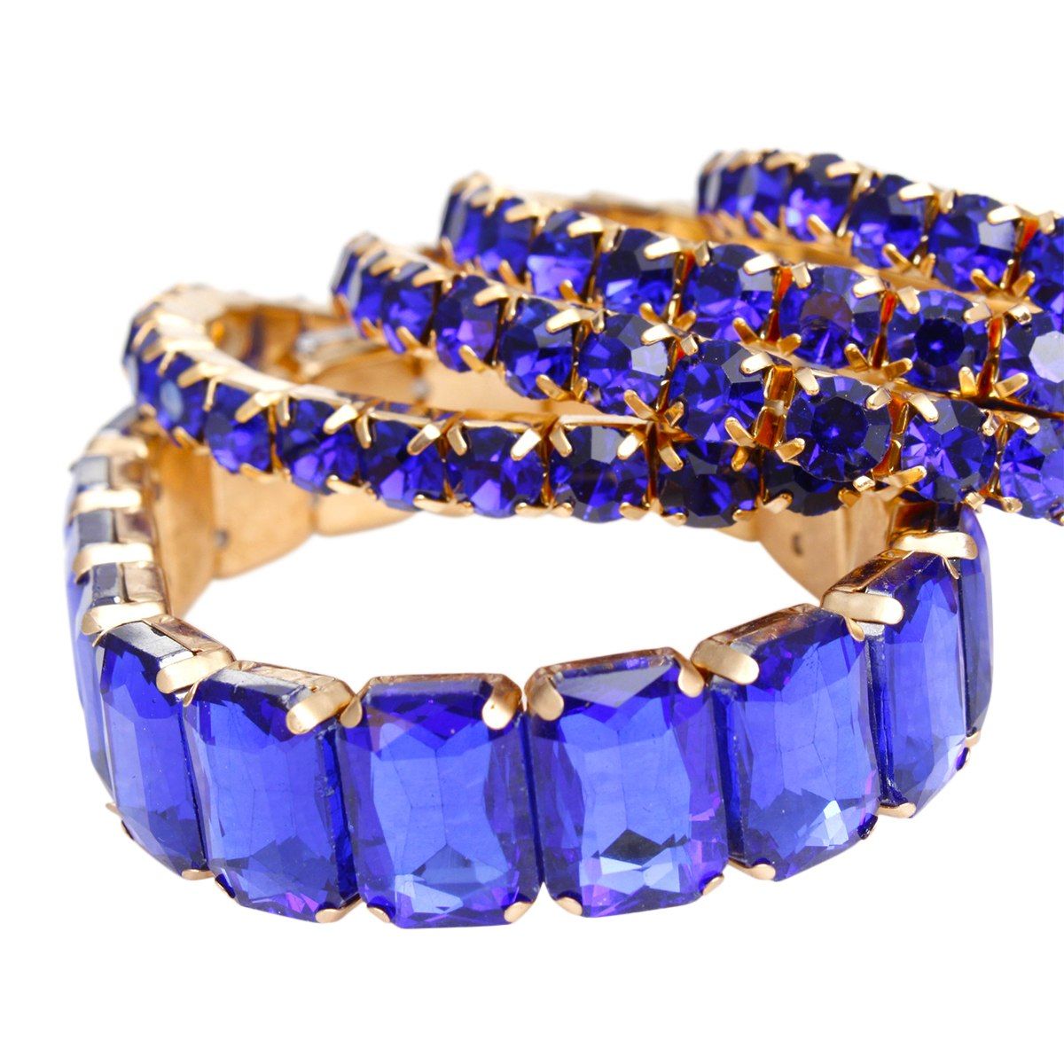 SGRHO Tennis Bracelets Blue Gold Set for Women