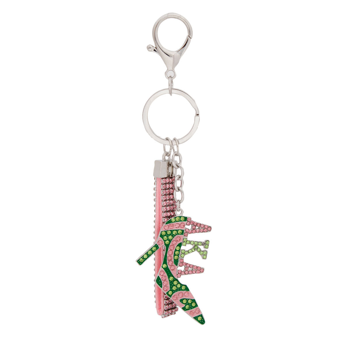 Keychain AKA Sorority Pink Green Heel for Women