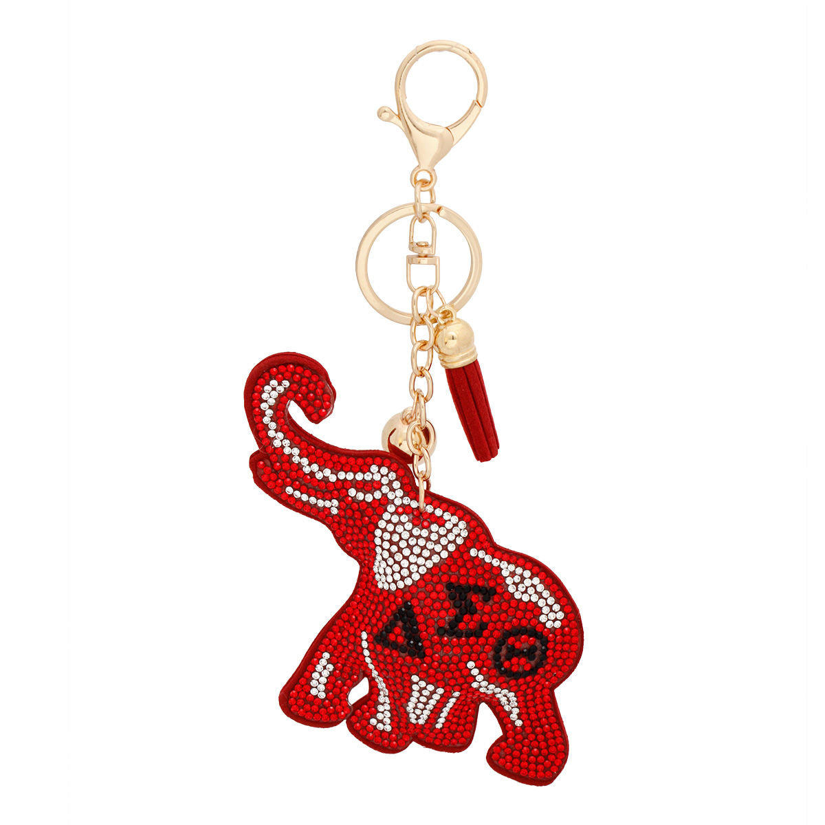 DST Sorority Elephant Red Padded Keychain