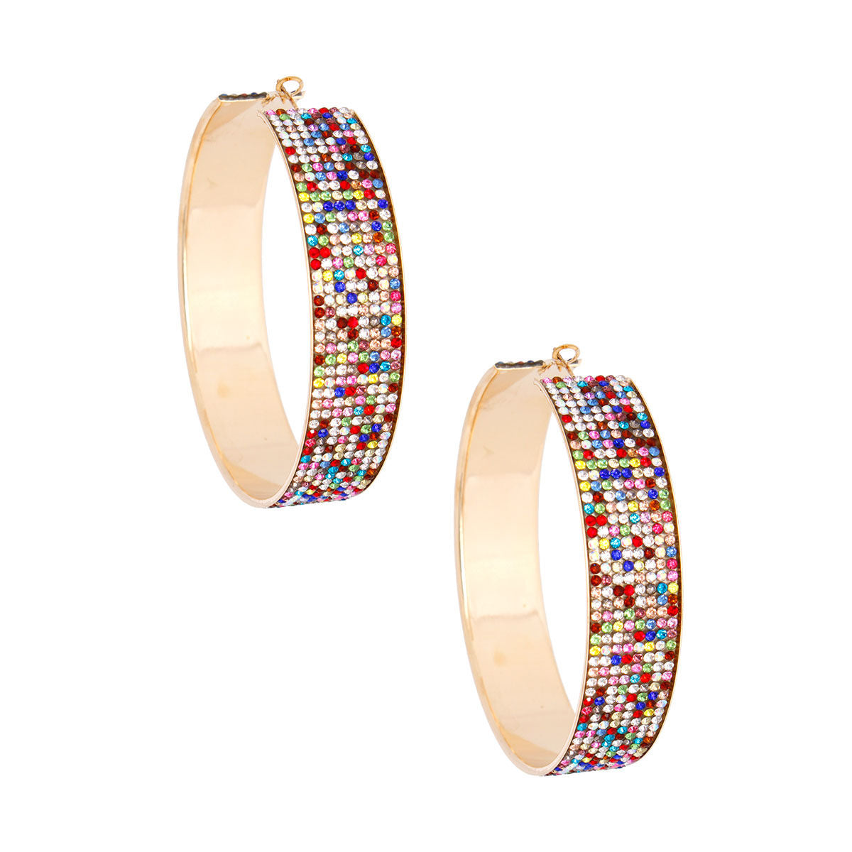 Multi Color Wide Metal Hoops