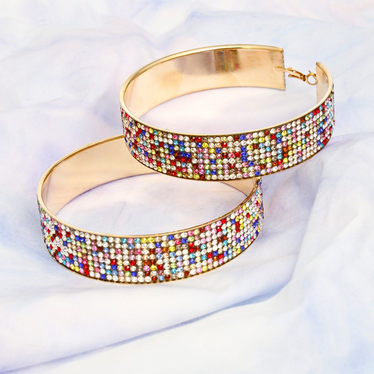 Multi Color Wide Metal Hoops